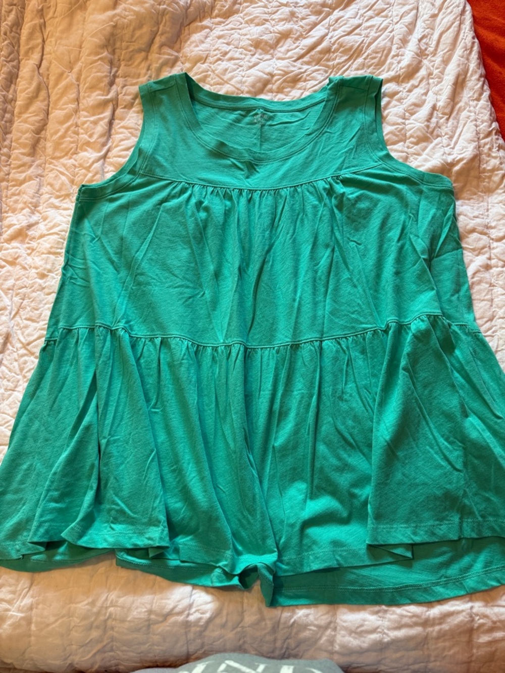crown & ivy Teal Tiered Sleeveless Tank Top